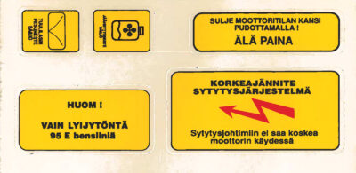 Ruiskun tarrat moottoritilaan